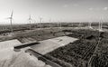 Bird Eye View Picture Wind turbine in a field.