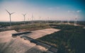 Bird Eye View Picture Wind turbine in a field.