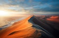 A bird eye view of the Skeleton Coast in Namibia