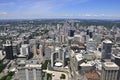 Bird-eye view of Toronto from King Street looking north. Aerial view over the city centre of Toronto Royalty Free Stock Photo