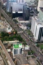 Bird eye view of Traffic in Bangkok