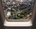 Bird eye view of traffic in Bangkok city