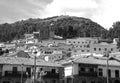 Bird eyes view of the city Cusco in Peru