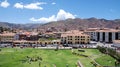 Bird eyes view of the city Cusco in Peru