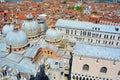 Bird eyes view of domes, San Marco Basilica in Venice Royalty Free Stock Photo