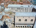 Bird eyes view of domes, San Marco Basilica in Venice Royalty Free Stock Photo