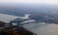 Bird eyes view fall landscape Quebec city