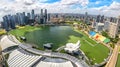 Bird eyes view of Singapore City skyline