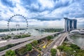 Bird eyes view of Singapore City skyline