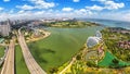 Bird eyes view of Singapore City skyline