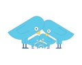 Bird family. Generation of blue birds. cartoon characters Royalty Free Stock Photo