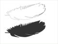 Bird feather shape vector Royalty Free Stock Photo