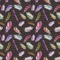 Bird feathers, handwritten note. Watercolor seamless pattern. Royalty Free Stock Photo