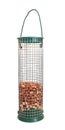 Bird feeder half full of peanuts Royalty Free Stock Photo