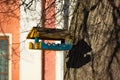 Bird feeder in the park of the Goncharovs` estate, Yaropolets village.