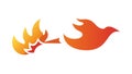 Bird with Flame Phoenix Icon for Passion and Transformation, vector design Generative AI Royalty Free Stock Photo