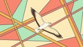 Bird in Flight with Abstract Wind Lines, vector design Generative AI Royalty Free Stock Photo