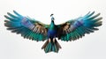 Vibrant Ultraviolet Photography: Reimagined Peacock In Flight