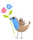 Bird with flowers