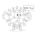 Bird Flu Cell Vector Cartoon Colorless