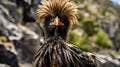 a bird with a fluffy hair