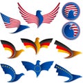 Bird Fly Flag Sign Symbol Insignia Medal United States Germany