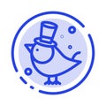 Bird, Fly, Pet, Sparrow Blue Dotted Line Line Icon