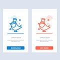 Bird, Fly, Pet, Sparrow Blue and Red Download and Buy Now web Widget Card Template
