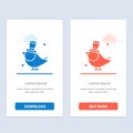 Bird, Fly, Pet, Sparrow Blue and Red Download and Buy Now web Widget Card Template