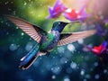 Bird in Flying Action wildlife scene from Hummingbird from Costa Rica in tropic forest Royalty Free Stock Photo