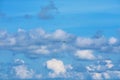 Bird flying on clear blue sky heap white cloud on ocean Royalty Free Stock Photo