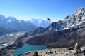 Bird flying over Gokyo lakes, Nepal Royalty Free Stock Photo