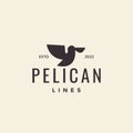 Bird flying pelican hipster logo design
