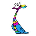 Bird folklore patterns bright colors fantasy Animal character cartoon illustration