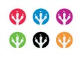 Bird foot print logo icon set, Chicken paw symbol - Vector