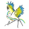 Bird free Ukraine, blue and yellow, flag, symbol, will