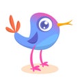 Funny cartoon bird. Vector colorful bird illustration or Royalty Free Stock Photo