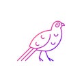 Bird gradient linear vector icon.