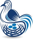 Bird hatch her egg logo