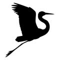 Heron vector illustration black silhouette profile side