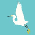 Bird heron vector illustration profile side flat Royalty Free Stock Photo