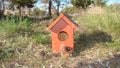 Bird house Bird house, Birdhouse Sparrow`s house on land in the park. Birds, animal, animals, wildlife, wild nature, garden Royalty Free Stock Photo