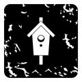 Bird house icon, grunge style Royalty Free Stock Photo