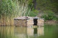 Bird house on the lake Royalty Free Stock Photo