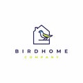 Bird house Minimalist Line art logo design Royalty Free Stock Photo
