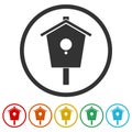 Bird house ring icon isolated on white background color set Royalty Free Stock Photo