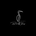 Bird ibis water line minimalist modern logo design vector