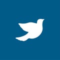 Bird Icon On Blue Background. Blue Flat Style Vector Illustration Royalty Free Stock Photo