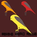 Bird icon. With a brown background. Original design