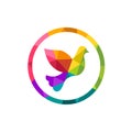 Bird icon made in colorful low poly design